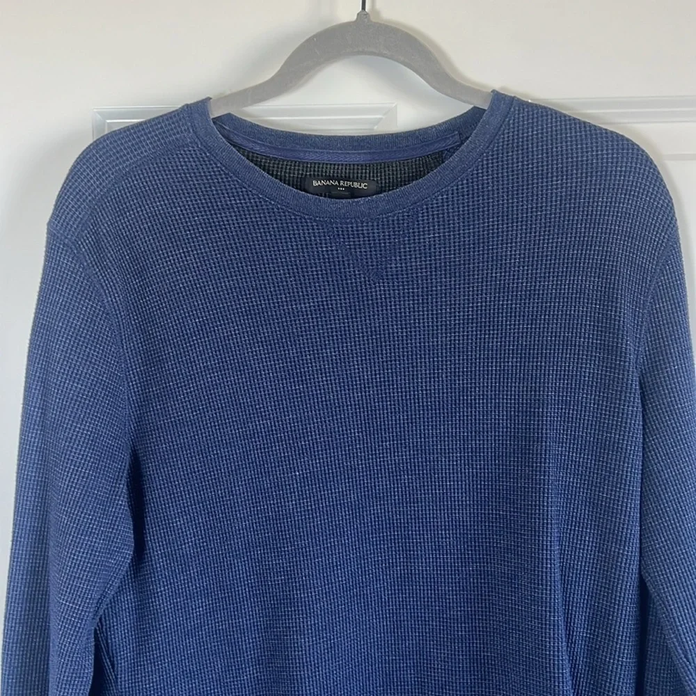 Men's Banana Republic Heather Blue Crewneck Size Medium